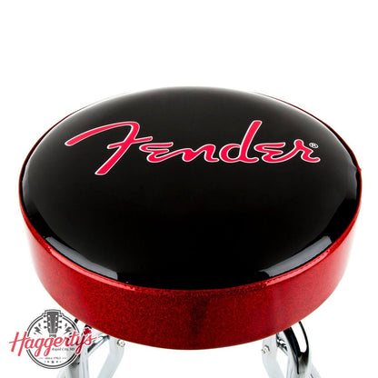 Fender Red Sparkle Logo Barstool, Black and Red Sparkle