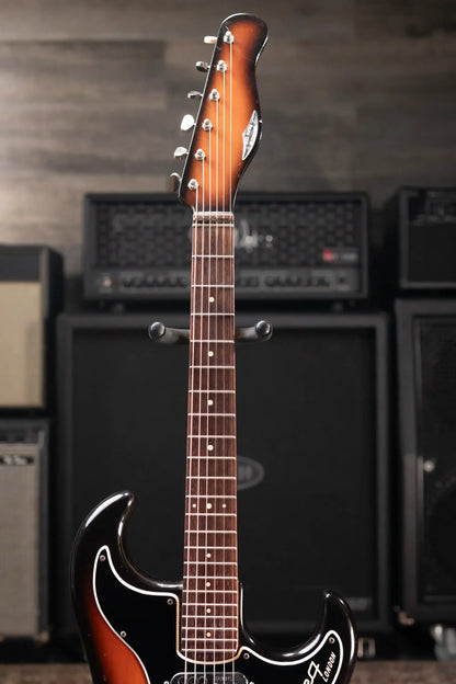 Ampeg Burns Split Sound Electric Guitar Sunburst with Ampeg Tolex Case - Used