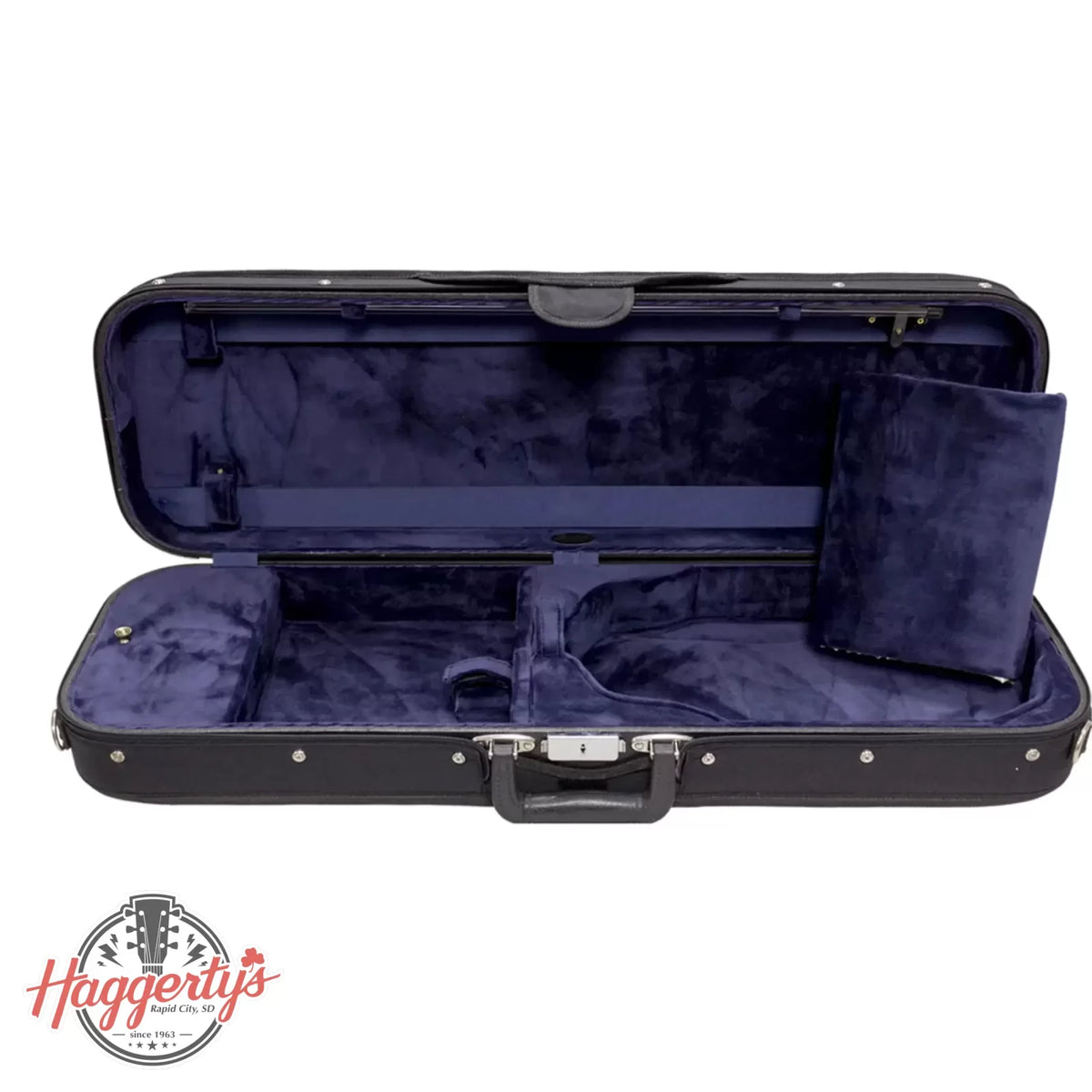 Bobelock 1002 Wooden Oblong Violin Case- 4/4 Black/Blue
