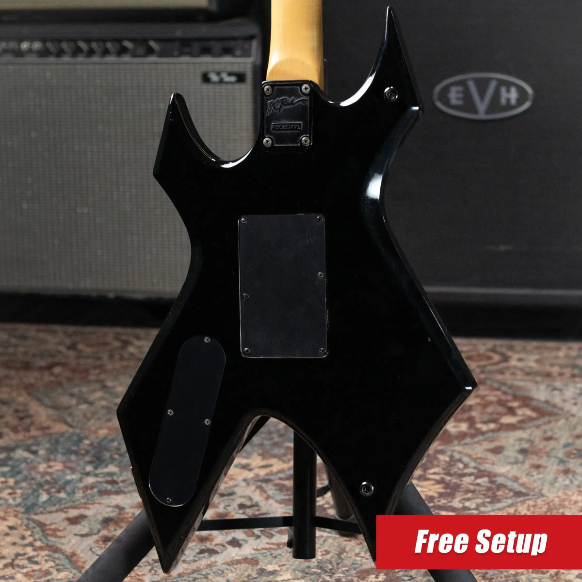 B.C. Rich Warlock Electric Guitar - Ebony with Hardshell Case - Used