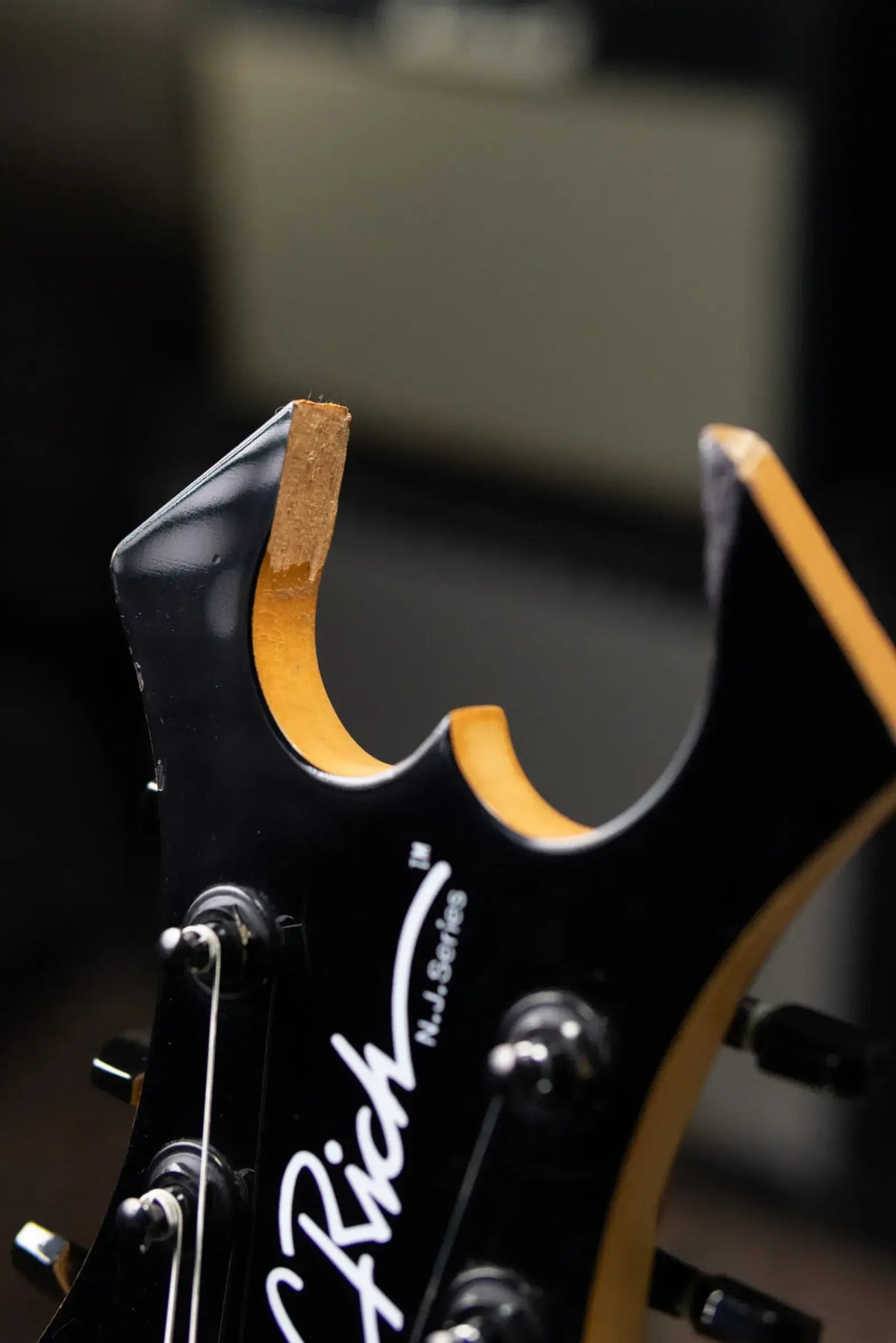 B.C. Rich Warlock Electric Guitar - Ebony with Hardshell Case - Used