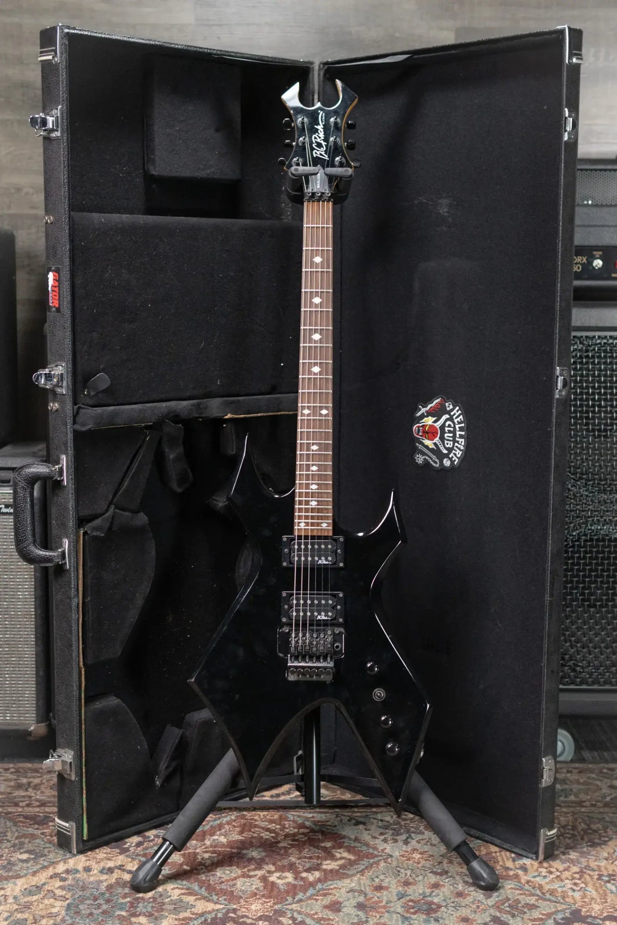 B.C. Rich Warlock Electric Guitar - Ebony with Hardshell Case - Used