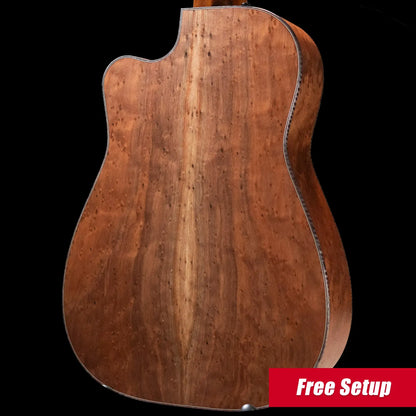Beard Custom Shop Legacy E Round Neck Acoustic Guitar - Natural Curly Walnut with Hardshell Case