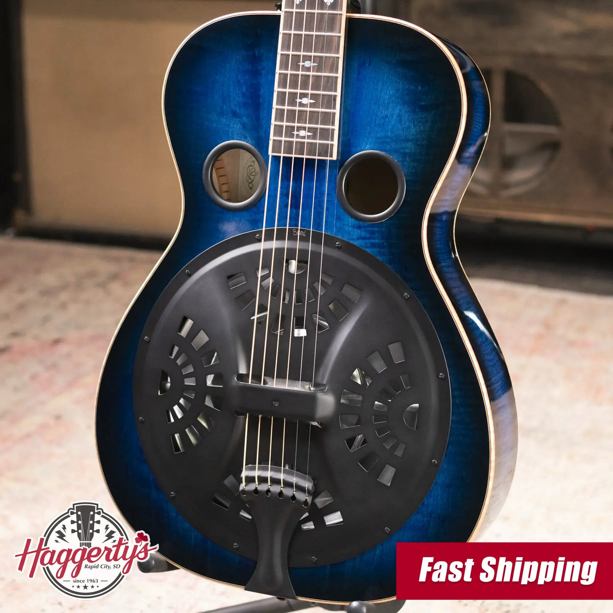 Beard Legacy R Resonator Acoustic/Electric Guitar - Navy Sunburst with Hardshell Case - Used