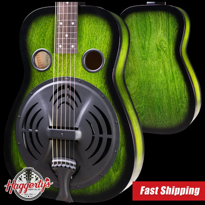 Beard Radio Standard E Model with Fishman Pickup Squareneck Resonator Acoustic/Electric Guitar - Emerald Sunburst with Hardshell Case