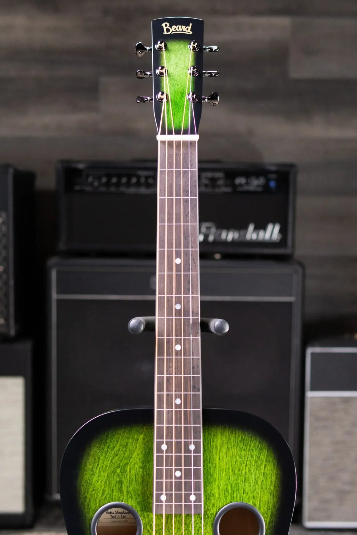 Beard Radio Standard E Model with Fishman Pickup Squareneck Resonator Acoustic/Electric Guitar - Emerald Sunburst with Hardshell Case