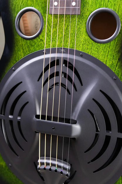 Beard Radio Standard E Model with Fishman Pickup Squareneck Resonator Acoustic/Electric Guitar - Emerald Sunburst with Hardshell Case