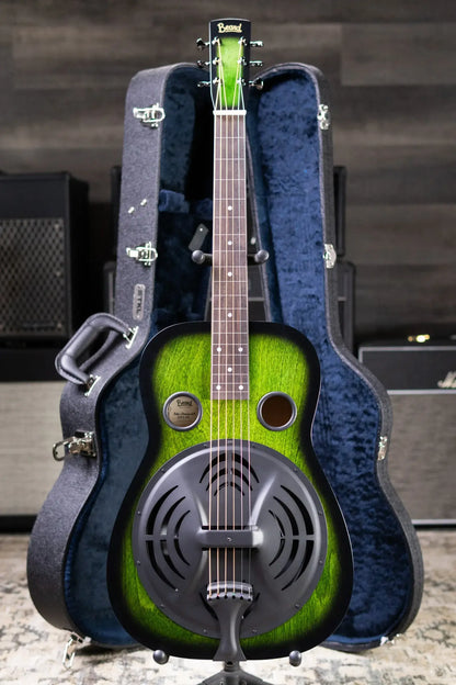 Beard Radio Standard E Model with Fishman Pickup Squareneck Resonator Acoustic/Electric Guitar - Emerald Sunburst with Hardshell Case