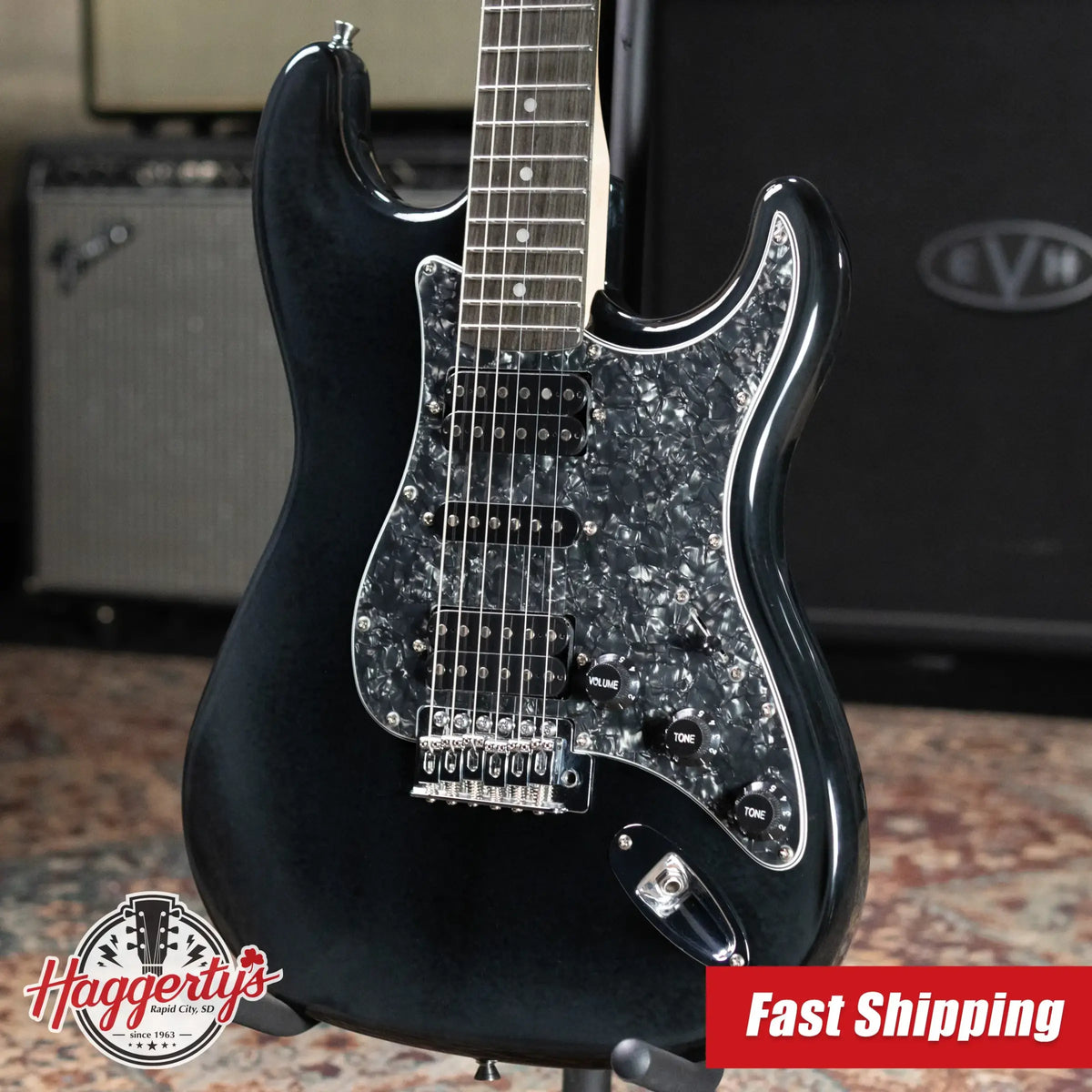 Big Lou Wide Nut HSH Electric Guitar - Black Burst with Gig Bag - Used