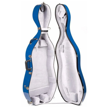 Bobelock Fiberglass Suspension Cello Case With Wheels - 4/4 - Blue/Gray