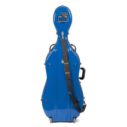 Bobelock Fiberglass Suspension Cello Case With Wheels - 4/4 - Blue/Gray