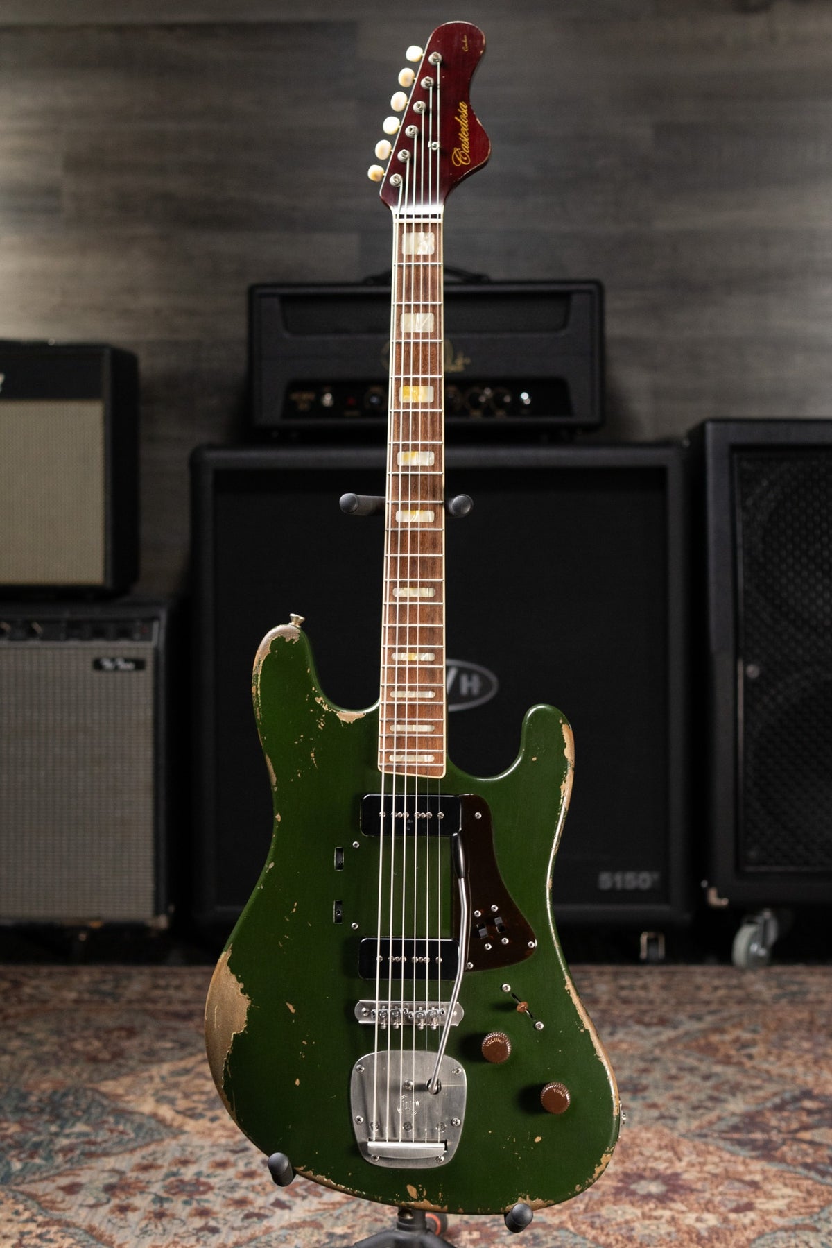 Castedosa #37 Conchers Baritone with La Raza Octave Fuzz Circuit - Aged Cadillac Green Metallic with Hardshell Case - Used