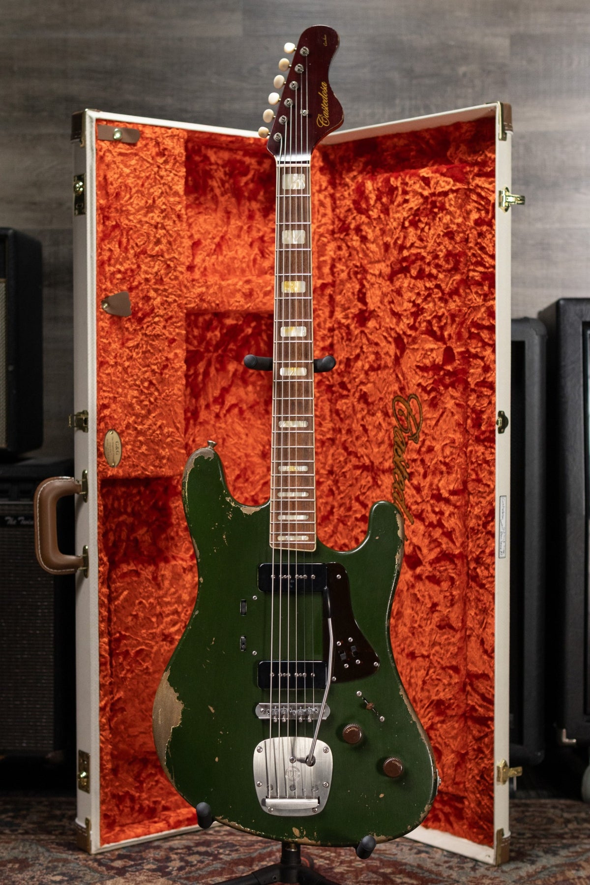 Castedosa #37 Conchers Baritone with La Raza Octave Fuzz Circuit - Aged Cadillac Green Metallic with Hardshell Case - Used