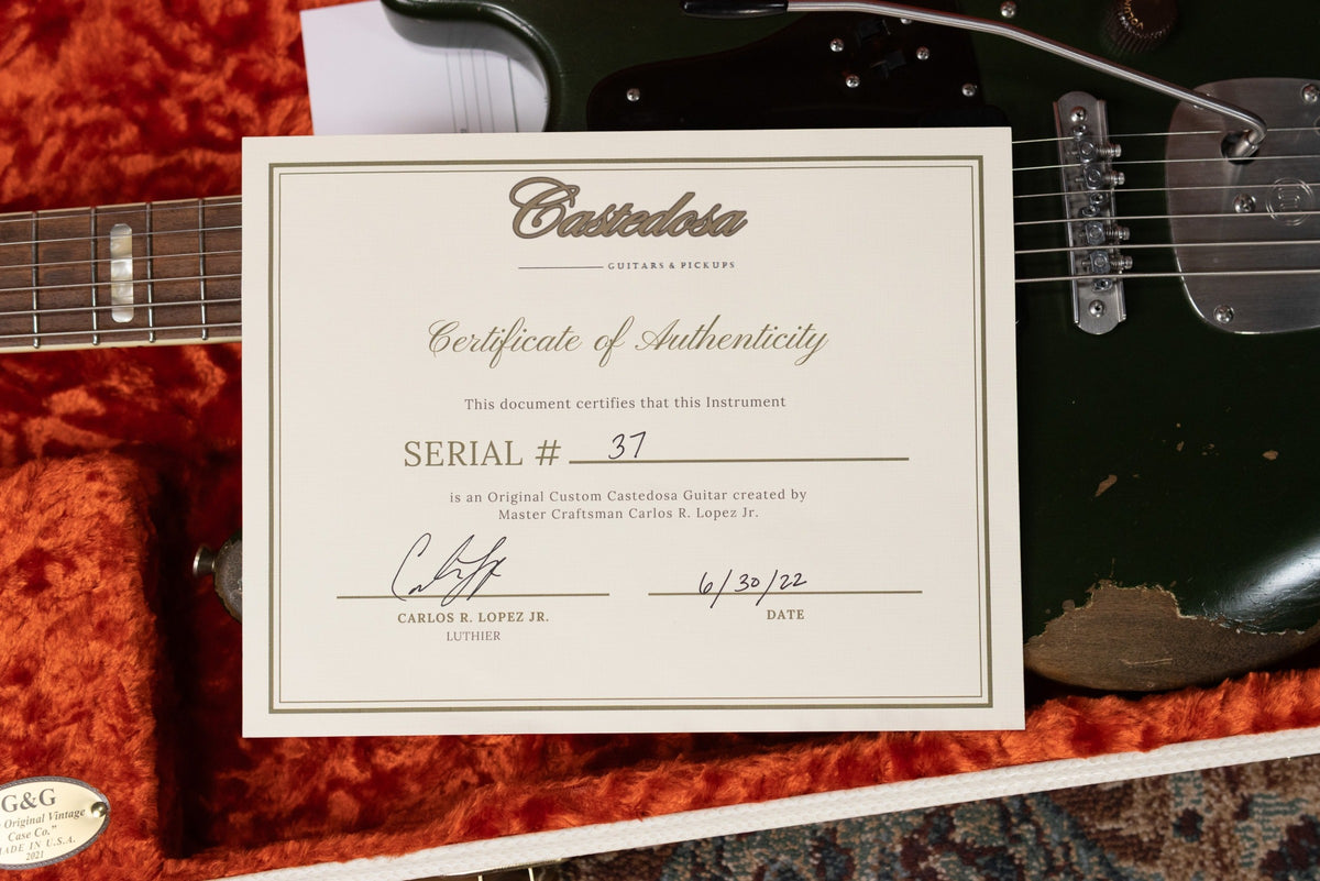 Castedosa #37 Conchers Baritone with La Raza Octave Fuzz Circuit - Aged Cadillac Green Metallic with Hardshell Case - Used