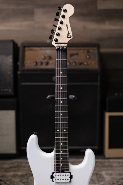 Charvel Jim Root Signature Pro-Mod San Dimas Style 1 HH FR E Electric Guitar - Satin White with Hardshell Gig Bag