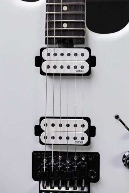 Charvel Jim Root Signature Pro-Mod San Dimas Style 1 HH FR E Electric Guitar - Satin White with Hardshell Gig Bag