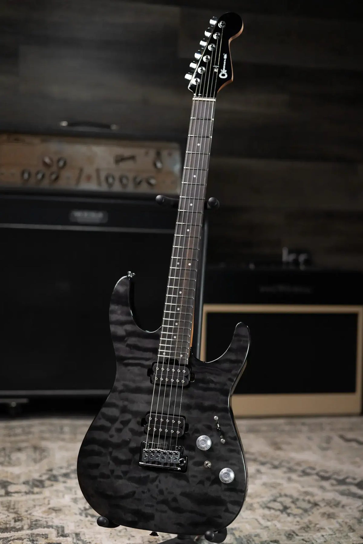 Charvel Pro-Mod Plus Dinky DK24 HH 2PT E QM Electric Guitar - Midnight Ocean with Gig Bag - Demo
