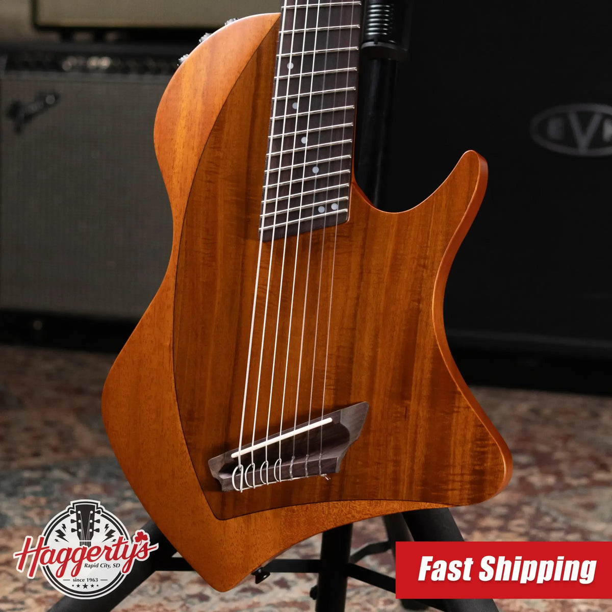 Cordoba Abasi Stage 7 Nylon 7-String Electric Guitar - Acacia with Gig Bag