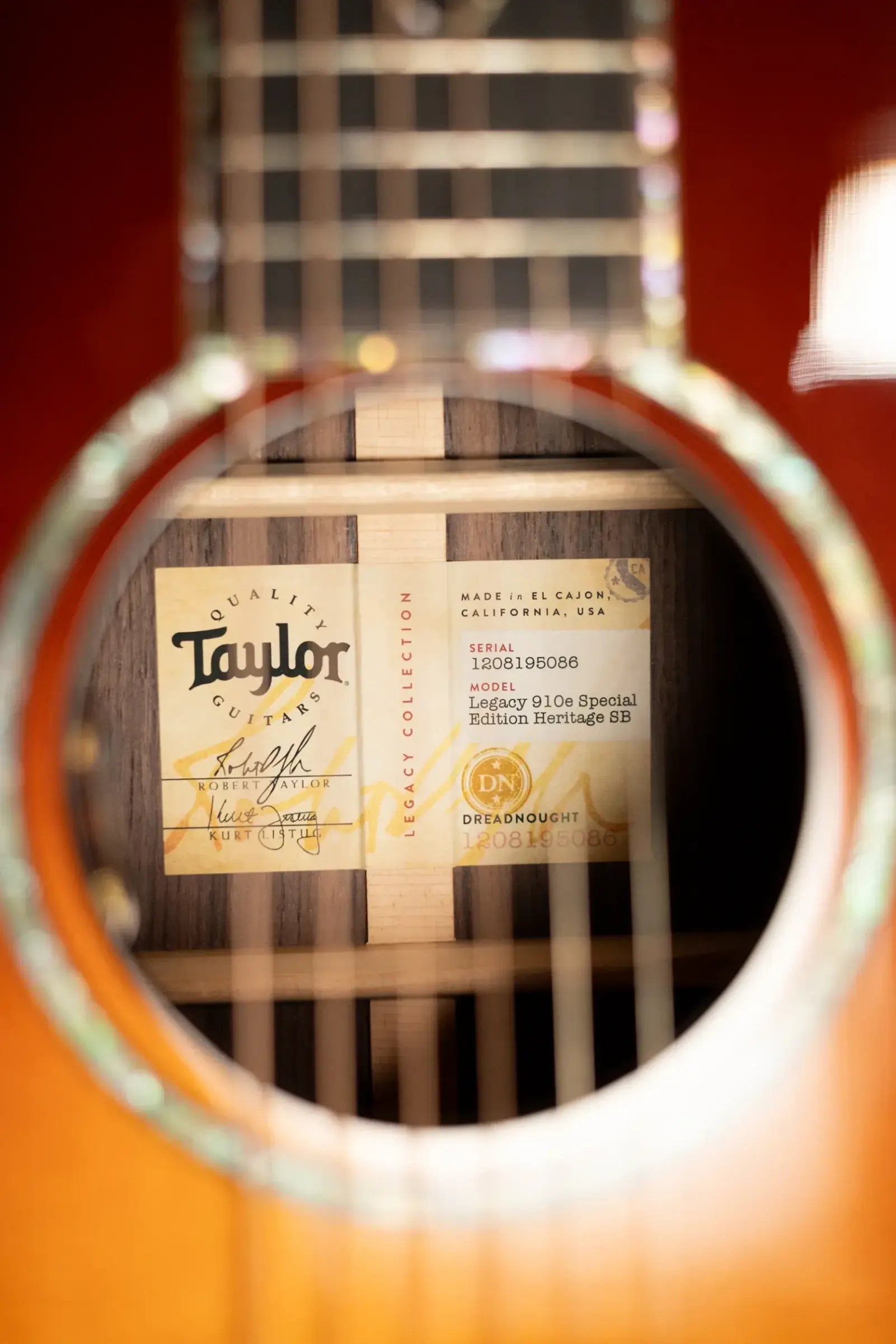 Taylor One-of-a-Kind Legacy 910e Special Edition Short-Scale Dreadnought Acoustic/Electric Guitar - Heritage Sunburst with Hardshell Case