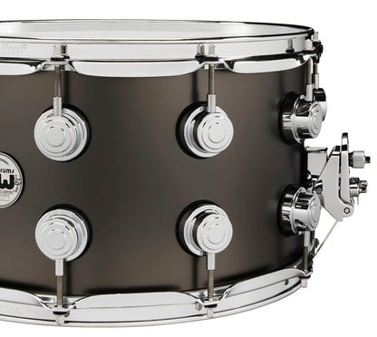 DW Collector's 8"x14" Black Satin over Brass Snare