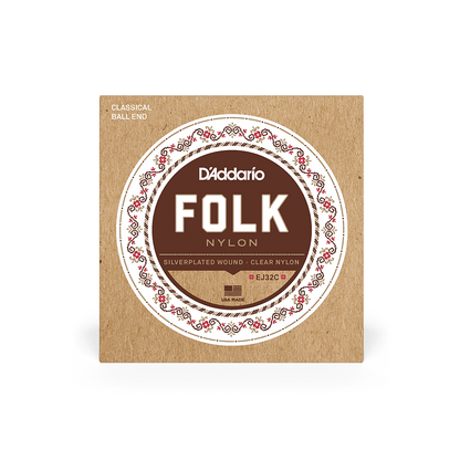 D'Addario Folk Normal Tension ball end Nylon Strings EJ32C