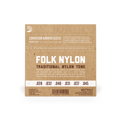 D'Addario Folk Normal Tension ball end Nylon Strings EJ32C
