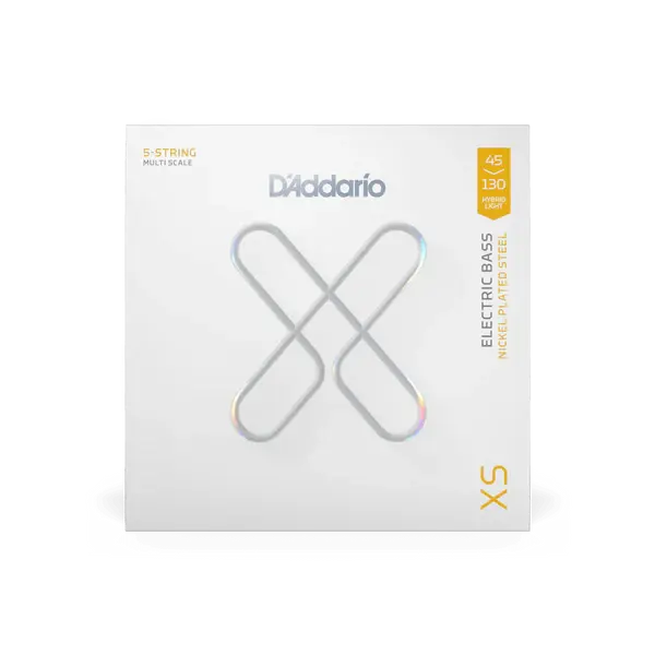 D'Addario XS 45-130 Hybrid Light 5-String Multi-Scale Coated Nickel Bass Strings
