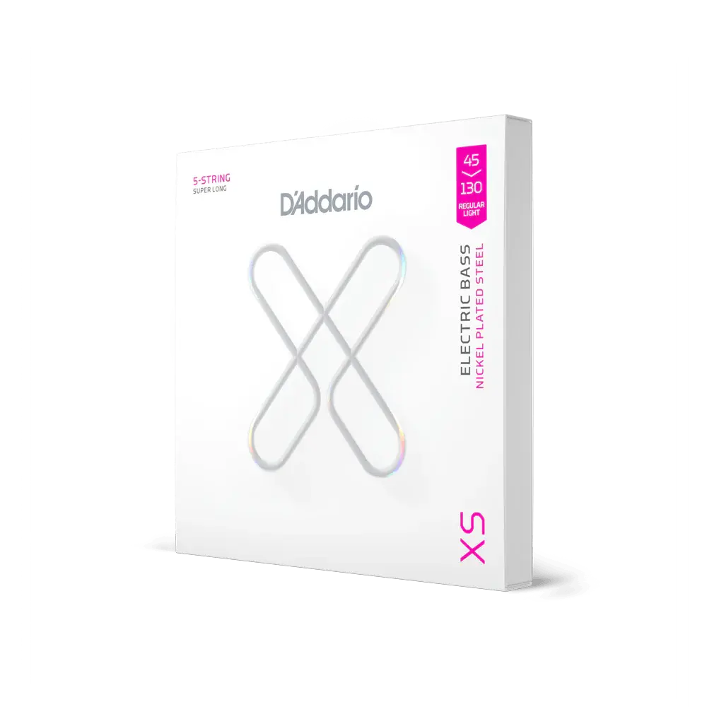 D'Addario XS 45-130 Regular Light 5-String Super Long Scale Coated Nickel Bass Strings