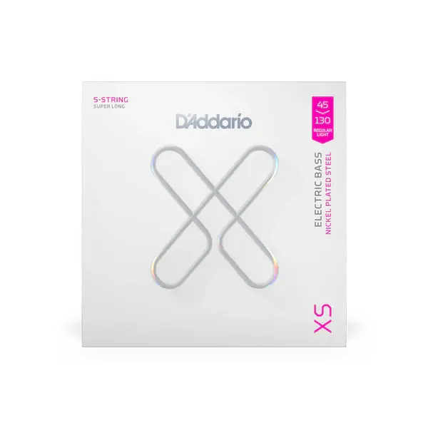 D'Addario XS 45-130 Regular Light 5-String Super Long Scale Coated Nickel Bass Strings