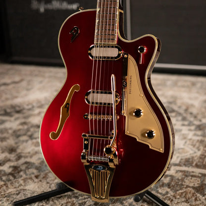 Duesenberg Starplayer TV Phonic Semi-hollow Electric Guitar - Balboa Pearl Red with Hardshell Case