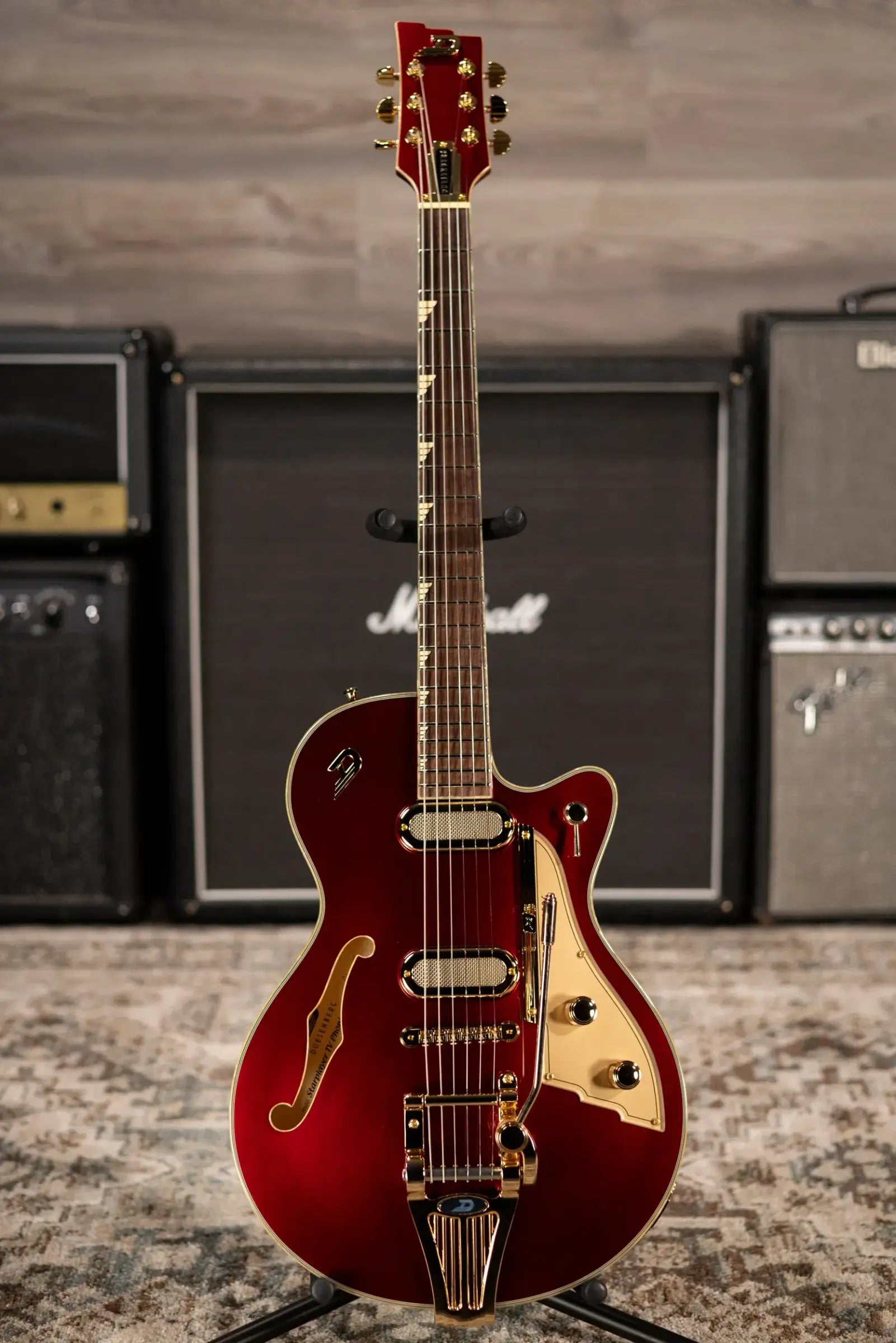 Duesenberg Starplayer TV Phonic Semi-hollow Electric Guitar - Balboa Pearl Red with Hardshell Case