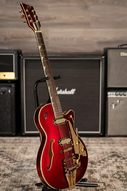 Duesenberg Starplayer TV Phonic Semi-hollow Electric Guitar - Balboa Pearl Red with Hardshell Case