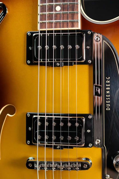 Duesenberg Starplayer TV Semi-Hollow Electric Guitar - Gold Burst with Hardshell Case