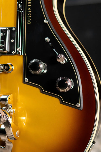 Duesenberg Starplayer TV Semi-Hollow Electric Guitar - Gold Burst with Hardshell Case
