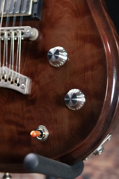 Dunable Custom Gnarwhal 9-String 1-Piece Curly Redwood Electric Guitar - Charcoal/Red Shift with Hardshell Case