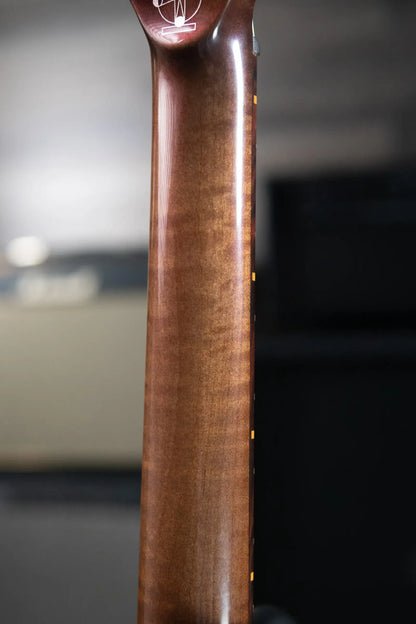 Dunable Custom Gnarwhal 9-String 1-Piece Curly Redwood Electric Guitar - Charcoal/Red Shift with Hardshell Case