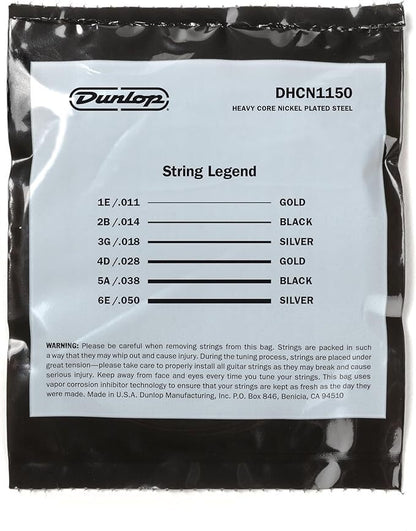 Dunlop DHCN1150 Heavy Core NPS Electric Guitar Strings - .011-.050 Heavier