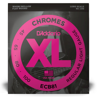 D'Addario ECB81 Chromes Bass Guitar Strings 45-100 Long Scale