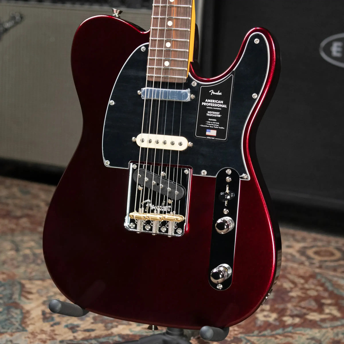 Fender American Professional Hotshot Telecaster Electric Guitar - Oxblood with Hardshell Case