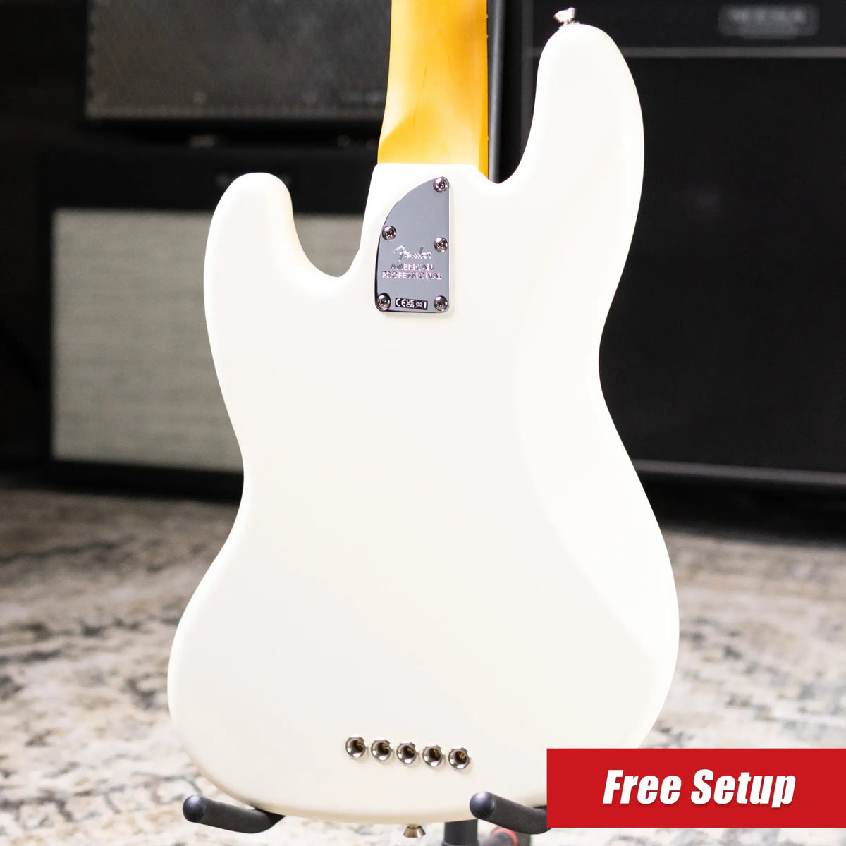 Fender American Professional Jazz Bass V - Olympic White with Hardshell Case