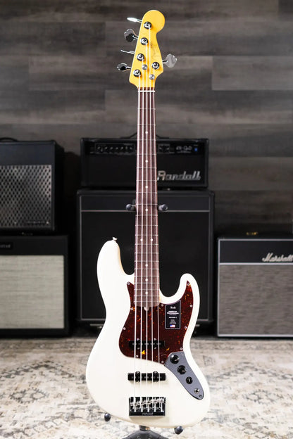 Fender American Professional Jazz Bass V - Olympic White with Hardshell Case