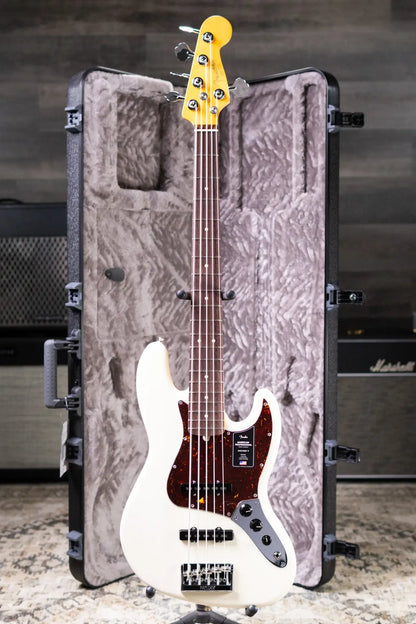 Fender American Professional Jazz Bass V - Olympic White with Hardshell Case