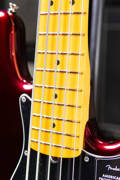 Fender American Professional Jazz Bass V - Oxblood with Hardshell Case
