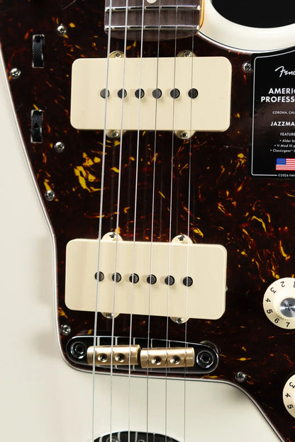 Fender American Professional Jazzmaster Electric Guitar - Olympic White with Hardshell Case