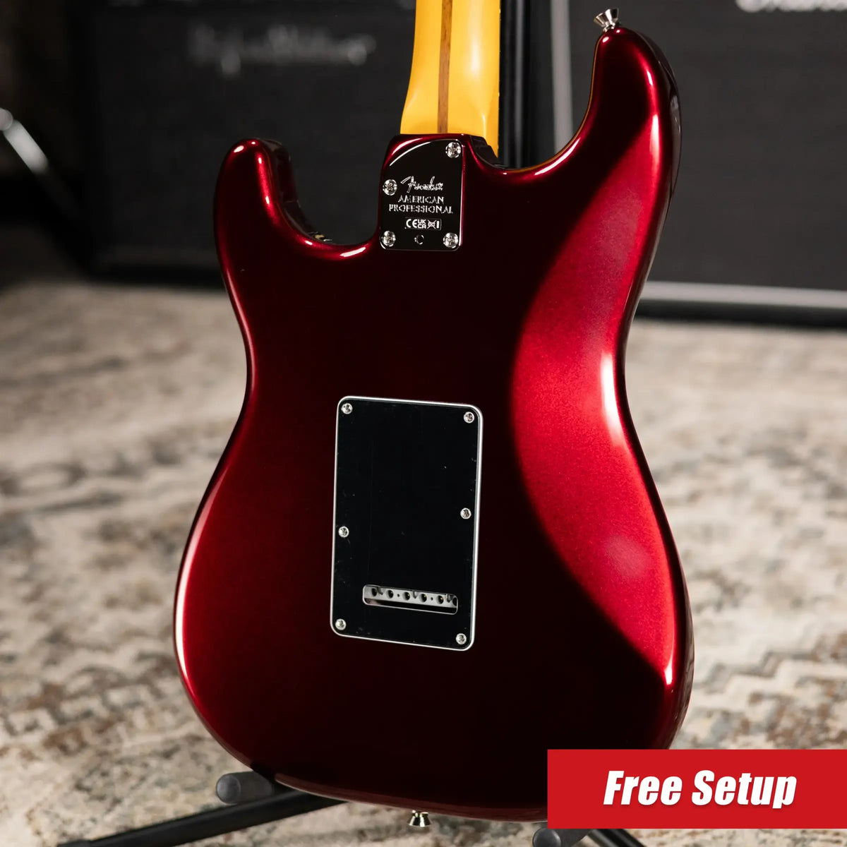 Fender American Professional Stratocaster Electric Guitar - Oxblood with Hardshell Case