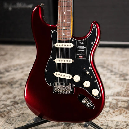 Fender American Professional Stratocaster Electric Guitar - Oxblood with Hardshell Case