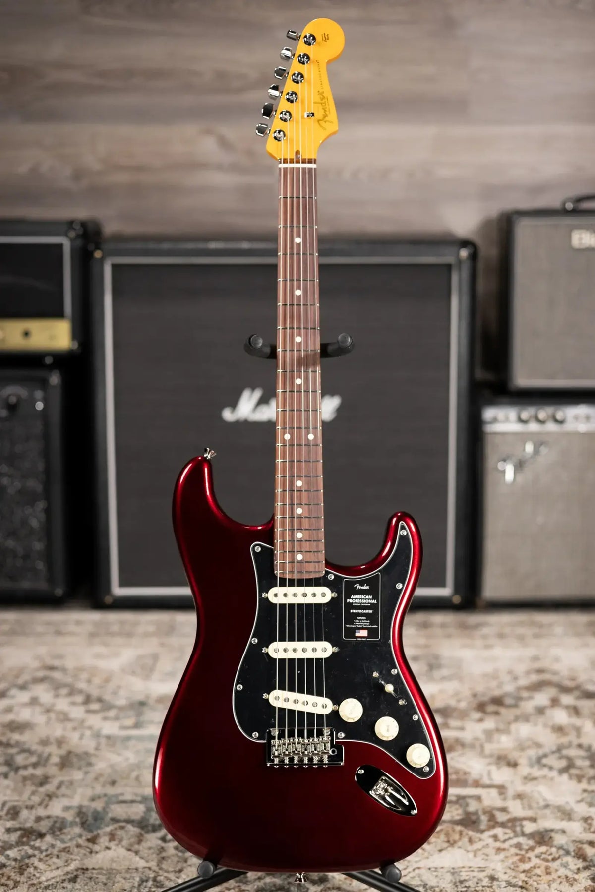 Fender American Professional Stratocaster Electric Guitar - Oxblood with Hardshell Case