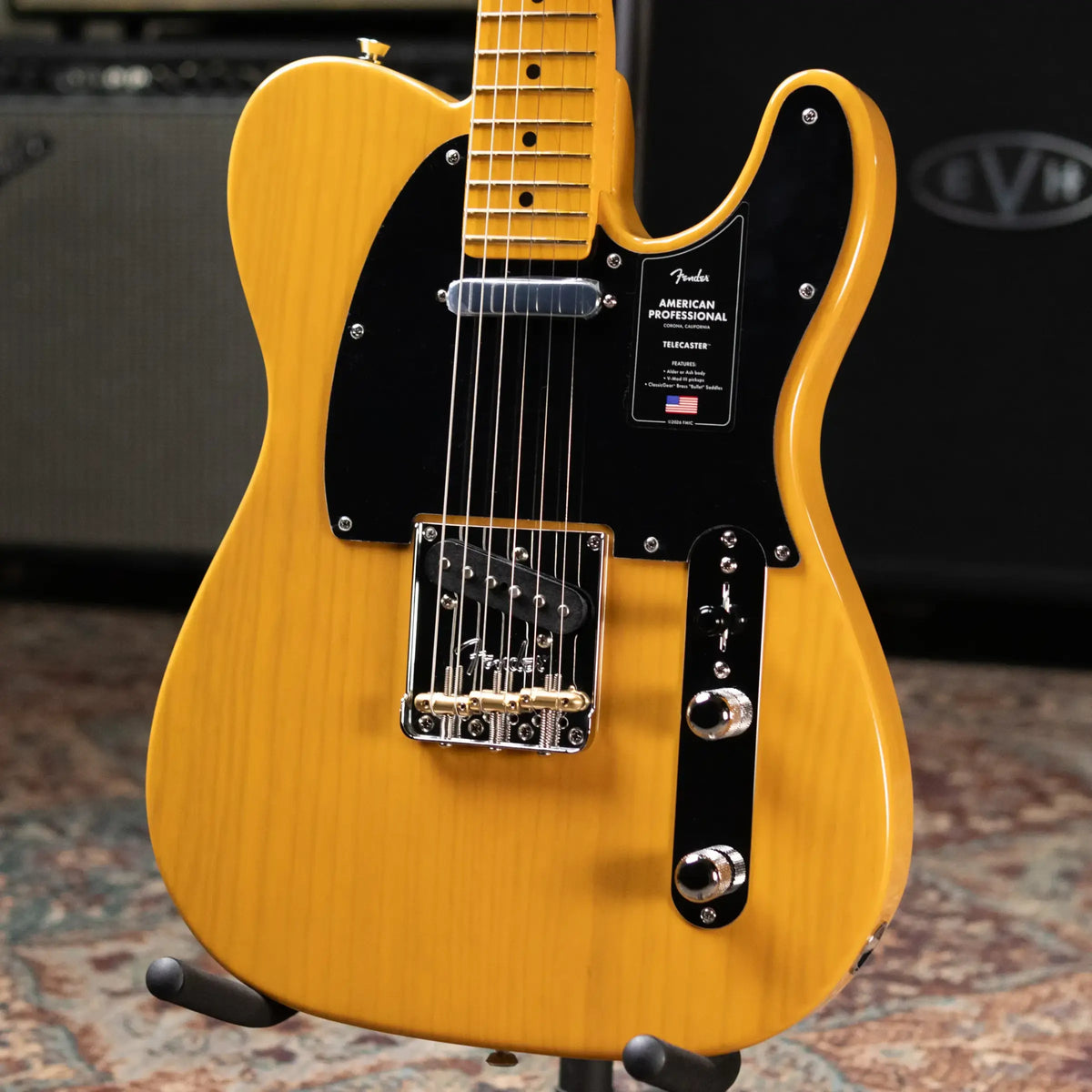 Fender American Professional Telecaster Electric Guitar - Butterscotch Blonde with Hardshell Case