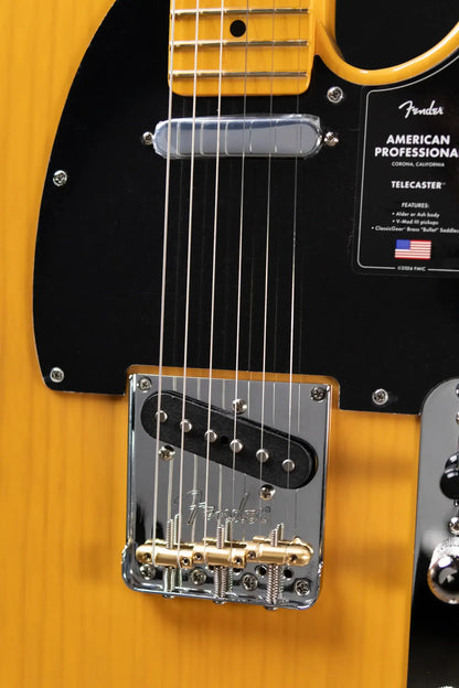 Fender American Professional Telecaster Electric Guitar - Butterscotch Blonde with Hardshell Case