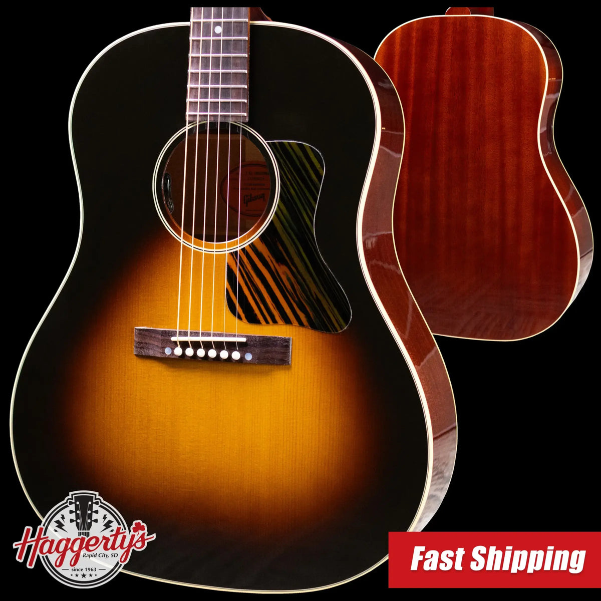 Gibson J-45 Original Acoustic/Electric Guitar - Vintage Sunburst with Hardshell Case